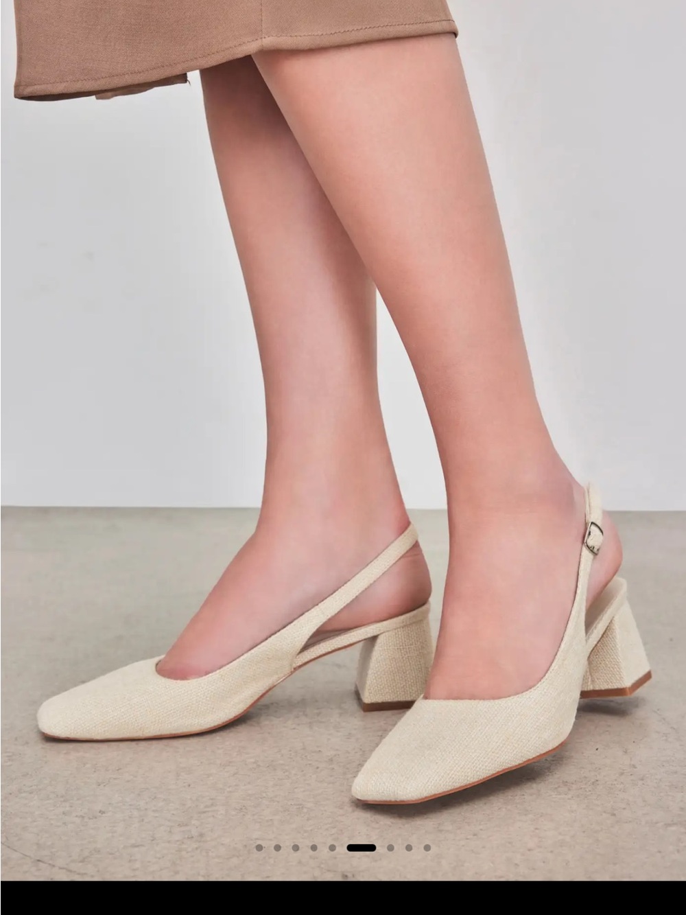 Cider Cream Textured Slingback Block Heels